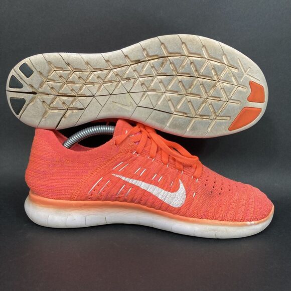 Nike Free RN Flyknit -Women's Sz 7.5 -Orange Knit -Low Running Shoes- 831070-801 - Picture 1 of 10